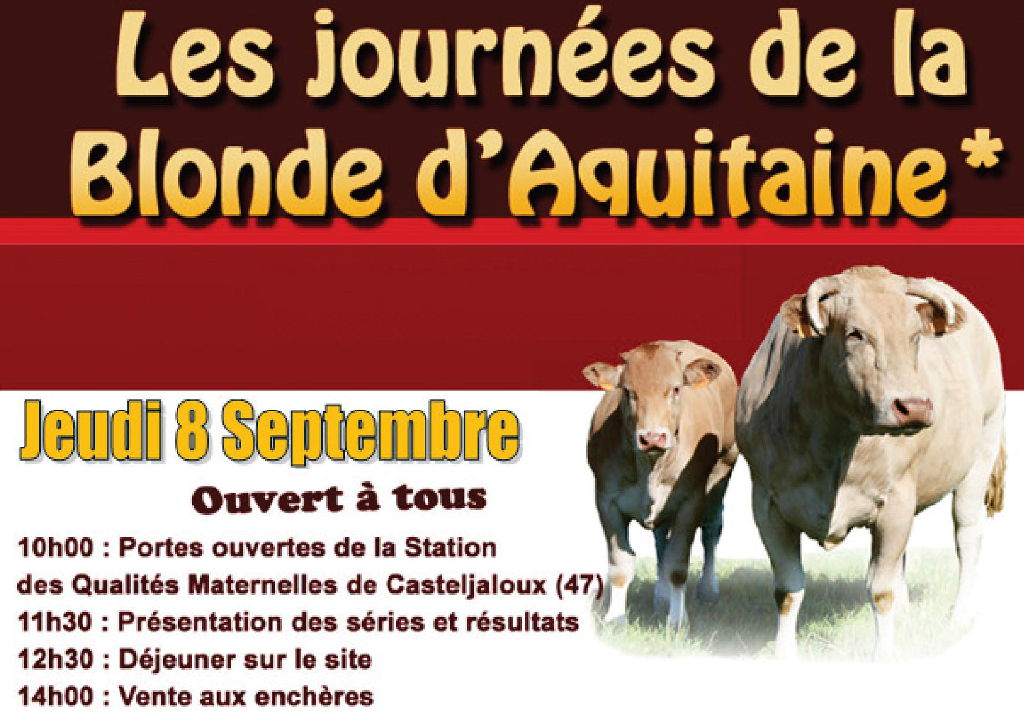 Affiche Journée Blonde d'Aquitaine, le 8 sept 2016